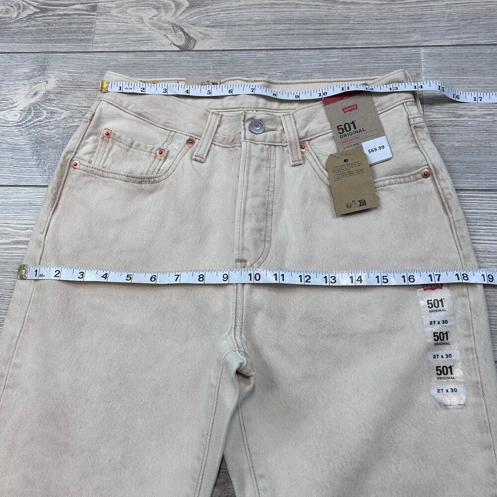 Levi's 501 Worn In Straight Leg Jeans Tan 27 NWT - Picture 4 of 4